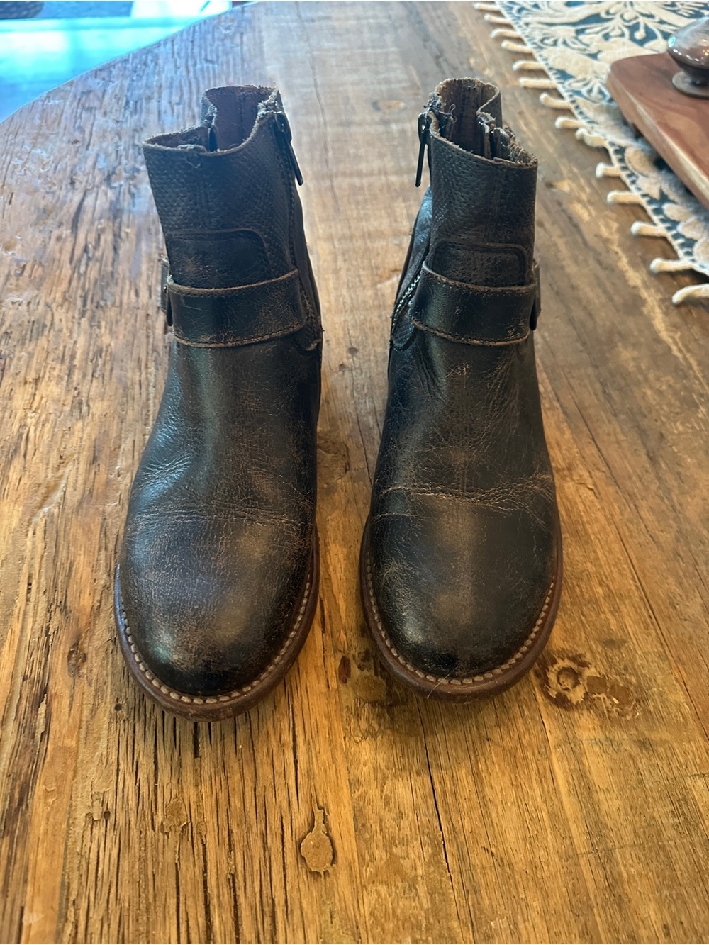 Bedstu Women’s Brown Leather Zip Ankle Boots - Classic Casual